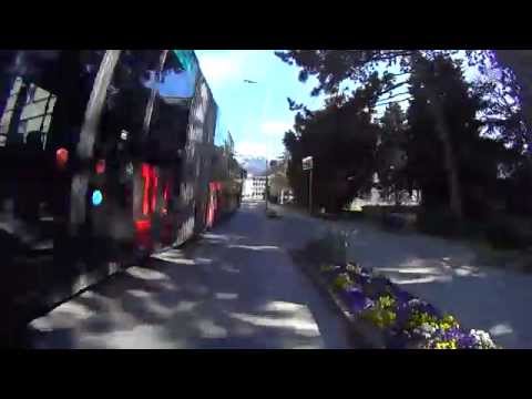 2015-04-20: Chur Switzerland, dangerous passing of public bus to a cyclist