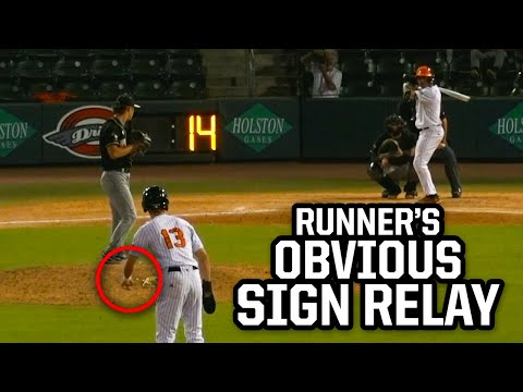 Runner obviously relays signs to hitter, a breakdown