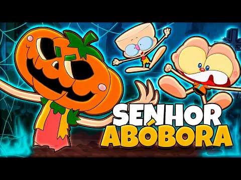 Capa de Mongo e Drongo e o terrível SENHOR ABÓBORA Desenho Animado de Halloween e dia do saci