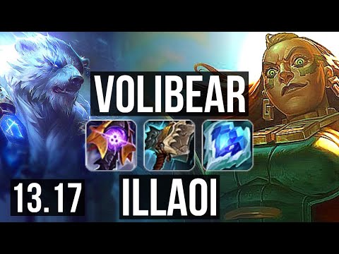 VOLIBEAR vs ILLAOI (TOP) | 11 solo kills, 17/3/3 | NA Master | 13.17