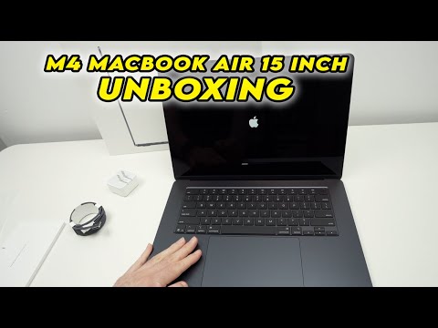 Unboxing of the M4 MacBook Air 15 Inch Midnight