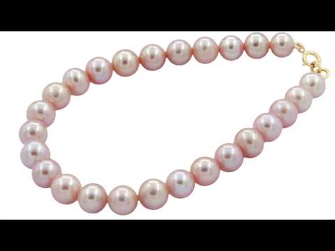 TELEIOS LUXE 18K GOLD PURPLE PEARL 7-8 MM STRAND BRACELET - TL0000144