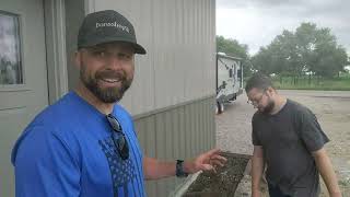 Setting Railroad ties for landscaping around building part 1