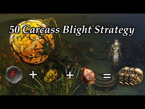 Path of Exile | 3.22 | 50 Blight Carcass Strategy | 4-5D HR | Mid Investment