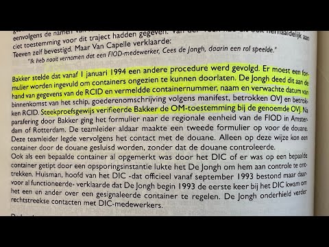 1996. FIOD team leader Gerard Bakker on the form to allow (IRT) containers to pass through undete...