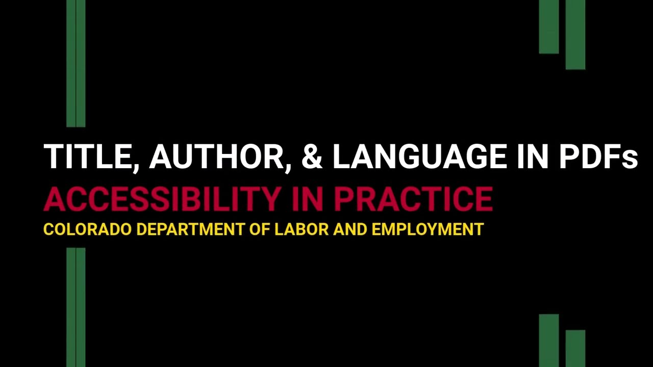 Title, Author, and Lanuage in PDF