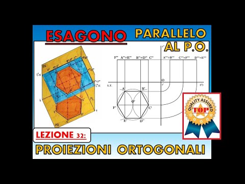 Disegno Tecnico (Lez. 32). Proiezione ortogonale di un esagono parallelo al piano orizzontale P.O.