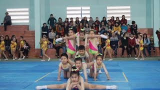 Tiết mục Aerobic trên nền nhạc Gummy Bear của các bé khối Mầm non