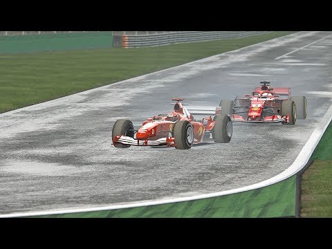 Ferrari F1 2018 vs Ferrari F1 2004 -Monza Wet