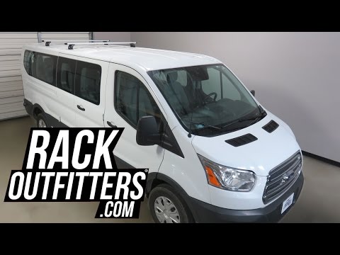 Ford Transit Van with Thule Rapid Podium AeroBlade Roof Rack Crossbars