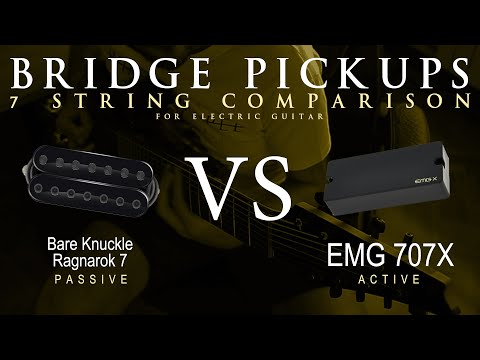 Bare Knuckle RAGNAROK 7 vs EMG 707X - 7 String Bridge Guitar Pickup Comparison Tone Demo