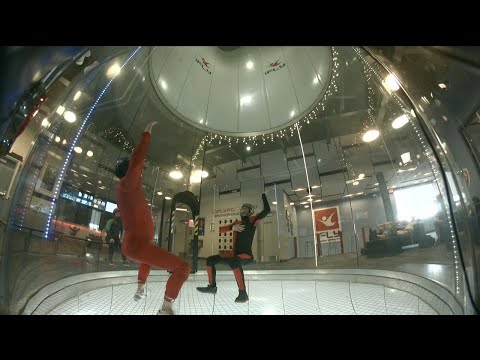Indoor skydiving: sit fly posture (Nick 43)