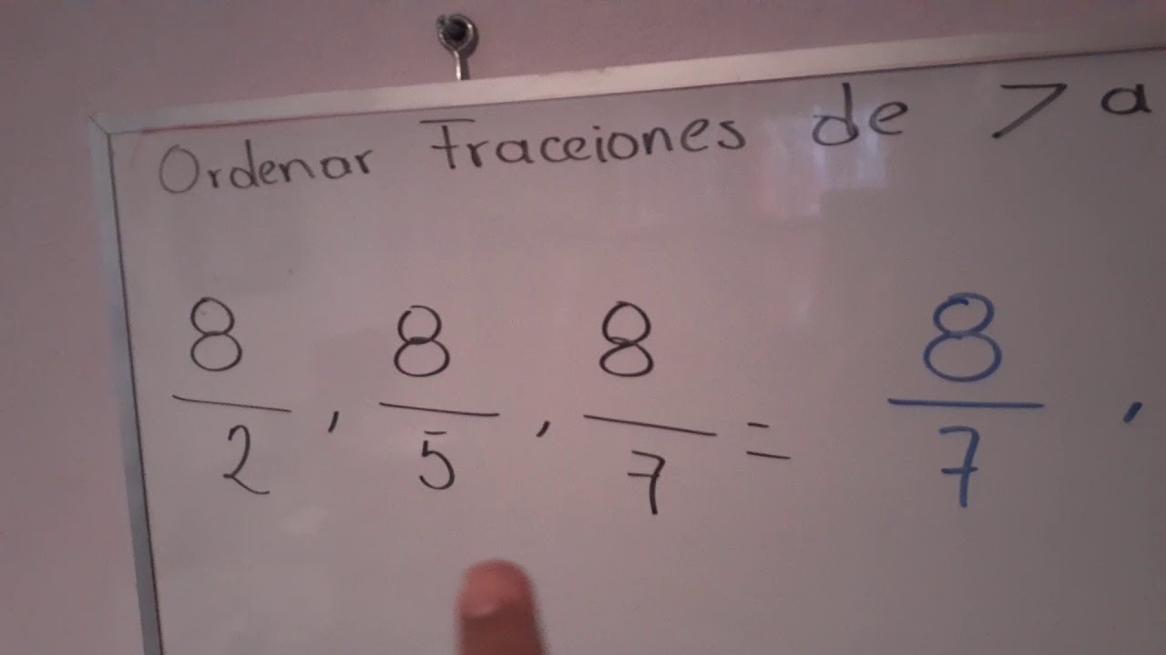 ORDENAR FRACCIONES DE MENOR A MAYOR O DE MAYOR A MENOR.