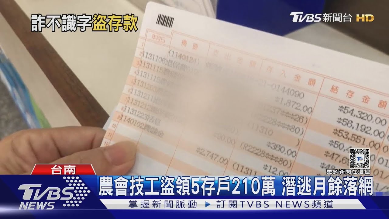 可惡!鎖定不識字或少提領存戶 農會技工盜領5存戶210萬元