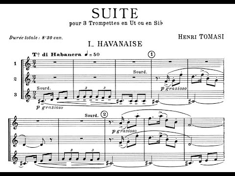 Henri Tomasi - Suite for 3 trumpets (with score)