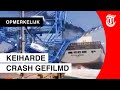 Schip ramt kade en laat mega-ravage achter