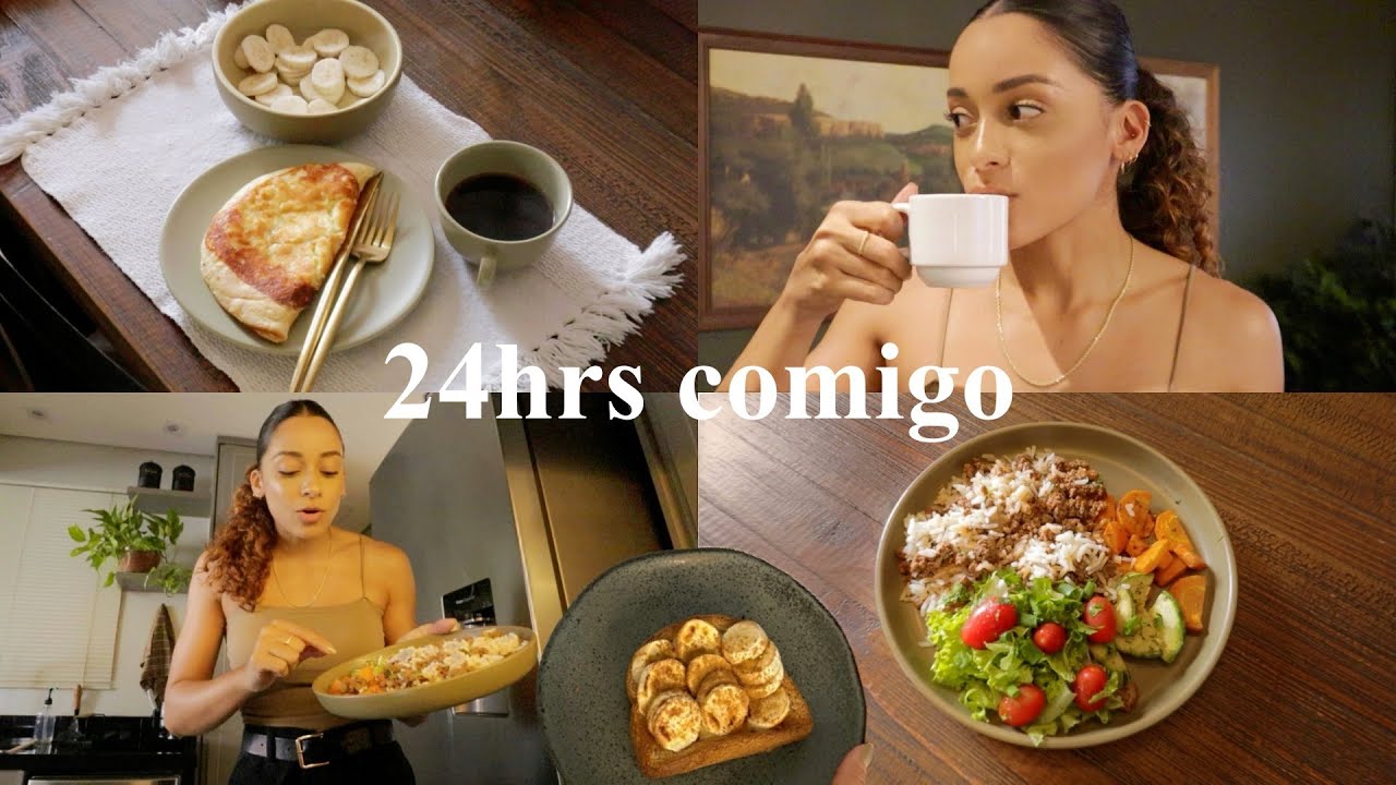 O que eu como em um dia: vida real e saudável 🥗🍋🥩🍌🍠🥕