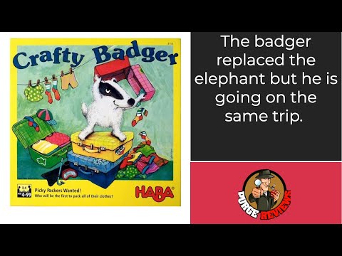 The Purge: # 2459 Crafty Badger: The badger is packing for his trip and you are helping with his shoes or his hats or his shirts