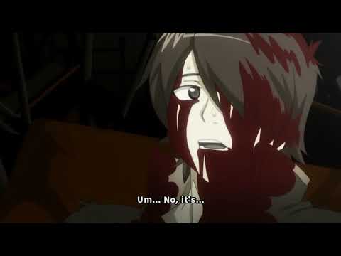 Bakemonogatari - Senjougahara saves Araragi from Rainy Devil