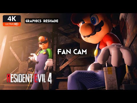 Fan Cam Playable Super Mario Bros Luigi as Leon Luis Resident Evil 4 Remake MOD 1%