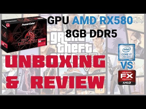 UNBOXING & REVIEW GPU AMD RX580 8GB Power Color rodando GTAV - Pt Br