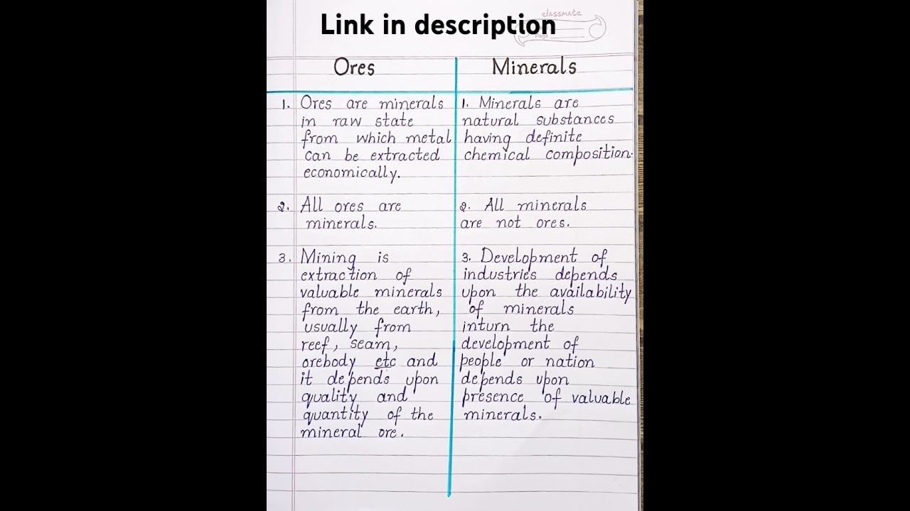 Difference between Ores and Minerals