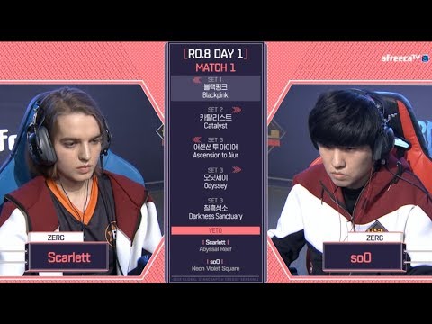 [2018 GSL Season 1]Code S Ro.8 Day1 Match1 Scarlett vs soO