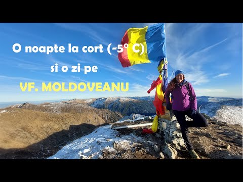 Am dormit la cort, la -5 grade C, si am urcat pe Varful Moldoveanu prin Valea Rea la final de toamna