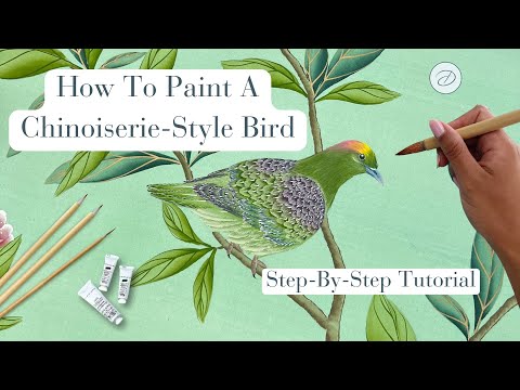 How To Paint A Chinoiserie or Chinese Wallpaper Style Bird!