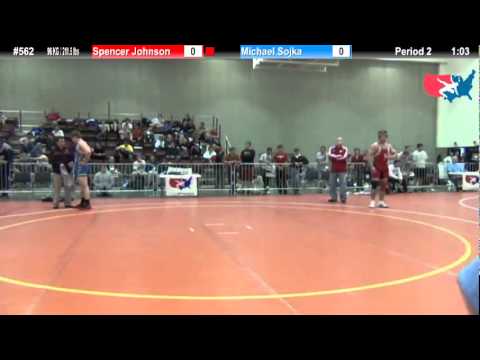 FILAJRFS: 96 KG / 211.5 lbs: Spencer Johnson (NWTC) vs. Michael Sojka (Cardinal WC)