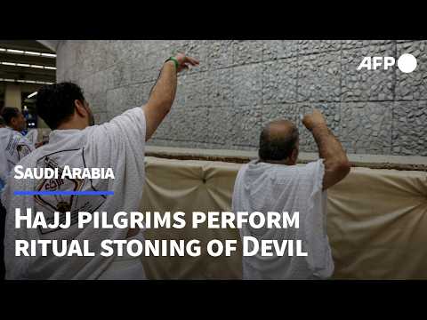 Video Thumbnail: Hajj pilgrims perform the stoning of the devil ritual in Mina | AFP