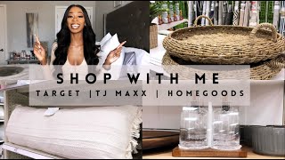 HOME DECOR SHOP WITH ME | TARGET, TJ MAXX, & HOMEGOODS | 2021| FT CURLYME HAIR REVIEW
