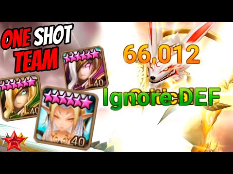 ILLEGAL ONE SHOT TEAM with OBERON, HERTEIT and ODIN in Summoners War