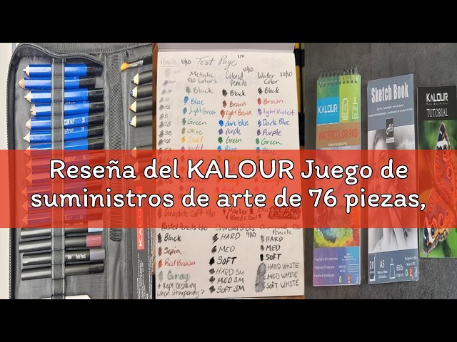 Vídeo relacionado con KALOUR Juego de suministros de arte de 76 piezas, kit de dibujo y dibujo con libro de tutoriales, cuaderno de bocetos y papel, lápices, pasteles, acuarelas para artistas principiantes