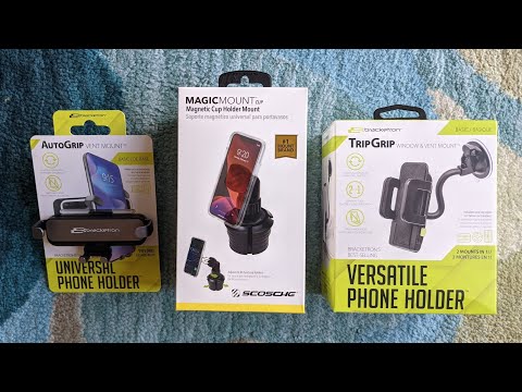 Good To Go. Bracketron Vent and TripGrip Phone Mount, and Scosche Cup Holder Mount for Smartphones