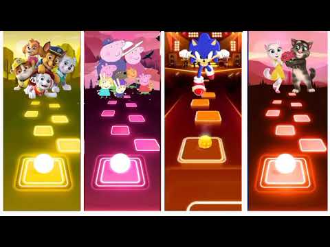 ✅Paw patrol Team VS Peppa Pig Team VS Somic Team VS Talking Tom Team VS Tiles Hop Edm Rush New Games