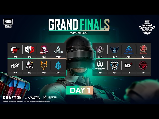 ¡Bienvenidos al primer día de las Grandes Finales del PUBG MOBILE National Championship Mexico !