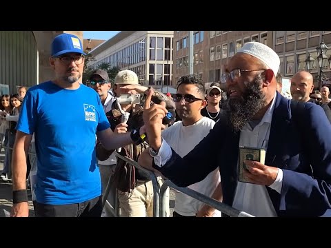 Bärtiger Moslem für Polygamie, Kasernierung von Frauen zuhause u. verleumdet einen Nürnberger Bürger