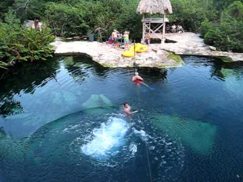 Diving In Cenote Cristalino, Mexico.AVI