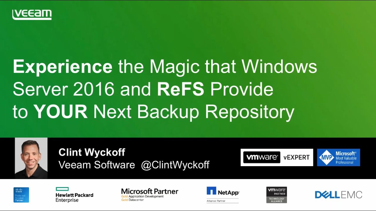 Experience the Magic that Windows Server 2016 and ReFS Provide to YOUR Next Backup Repository video