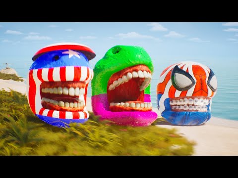 Pacman full version Spider Man Pacman vs Captain America Hulk 4k