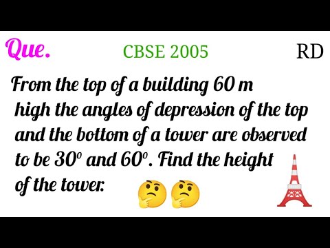 From the top of a building 60 m high the angles of depression of the top and the bottom of a...
