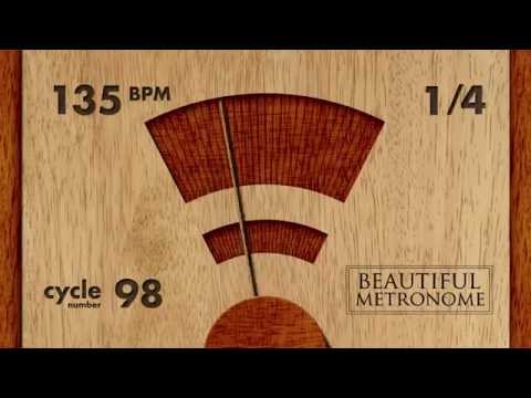 135 BPM 1/4 Wood Metronome HD