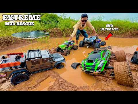Rc Traxxas Xrt Stuck in big extreme Mud pit Can Xmaxx Rescue it