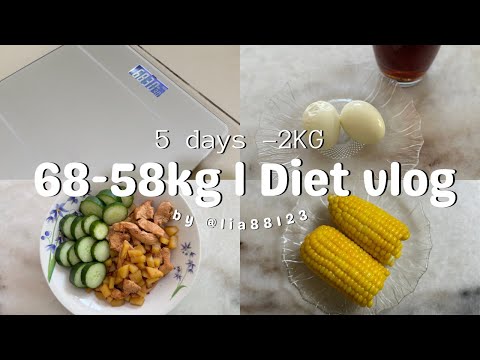 68-58kg Diet Vlog l -2 kg, Eat same food in 5 days for diet, no exercise