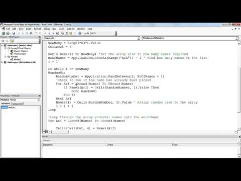 Pick Names at Random from a List - Excel VBA