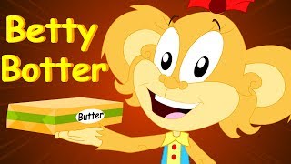 Betty Botter | Nursery Rhymes | Kids Songs For Childrens Monkey Rhymes Video For Kids And Babies