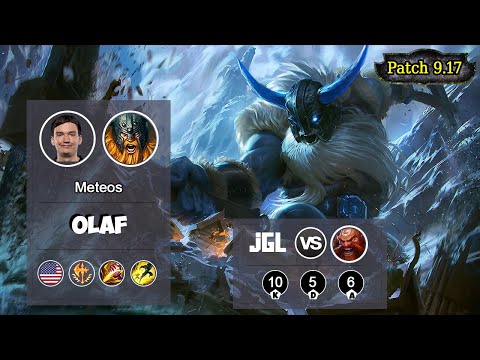 Meteos Olaf JUNGLE vs Gragas | LOL | S9 NA Grandmaster - Full Gameplay