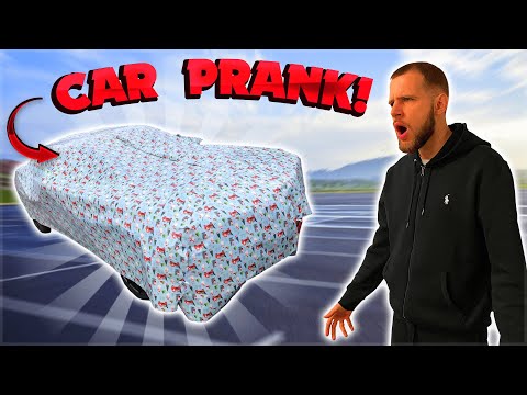 WRAPPED MY BOYFRIENDS CAR IN CHRISTMAS WRAPPING PAPER (PRANK)