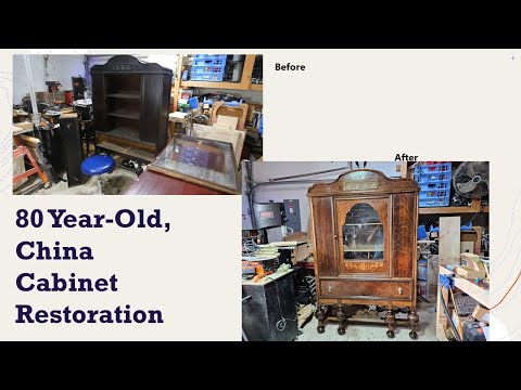 80 Year Old China Cabinet Restoration